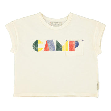 T-shirt - ecru met "camp"-print